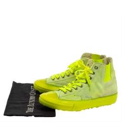 Pre Owned Golden Goose Neon Green V Star Dip High Top Sneakers Size 39
