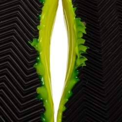 Pre Owned Golden Goose Neon Green V Star Dip High Top Sneakers Size 39