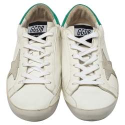 Pre Owned Golden Goose White Leather Superstar Super Star Sneakers Size 38