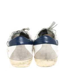 Pre Owned Golden Goose White Leather Superstar Lace Up Sneakers Size 39