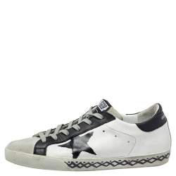 Pre Owned Golden Goose Tricolor Suede And Leather Superstar Low Top Sneakers Size 39