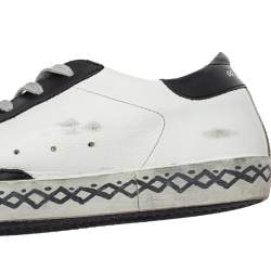 Pre Owned Golden Goose Tricolor Suede And Leather Superstar Low Top Sneakers Size 39