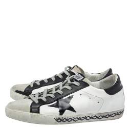 Pre Owned Golden Goose Tricolor Suede And Leather Superstar Low Top Sneakers Size 39