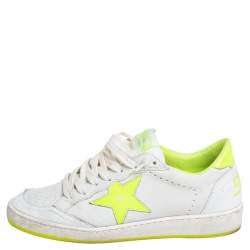 Pre Owned Golden Goose White Leather Ballstar Low Top Sneakers Size 37