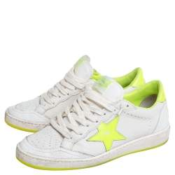 Pre Owned Golden Goose White Leather Ballstar Low Top Sneakers Size 37
