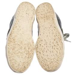 Golden Goose Metallic Blue Snake Embossed Leather Sneakers Size 37
