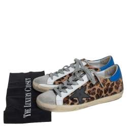 Pre Owned Golden Goose Multicolor Leopard Print Fur And Leather Sneakers Size 37