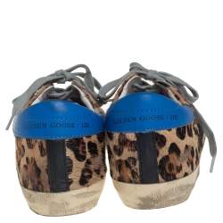 Pre Owned Golden Goose Multicolor Leopard Print Fur And Leather Sneakers Size 37