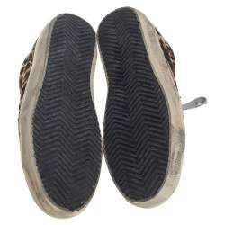 Pre Owned Golden Goose Multicolor Leopard Print Fur And Leather Sneakers Size 37