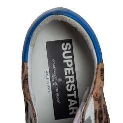 Pre Owned Golden Goose Multicolor Leopard Print Fur And Leather Sneakers Size 37