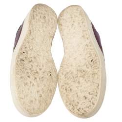 Pre Owned Golden Goose Metallic Purple Leather May Low Top Sneakers Size 38