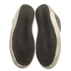 Pre Owned Golden Goose Black/White Leather Superstar Low Top Sneakers Size 39