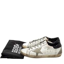 Pre Owned Golden Goose White Leather And Suede Superstar Low Top Sneakers Size 37