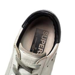 Pre Owned Golden Goose White Leather And Suede Superstar Low Top Sneakers Size 37