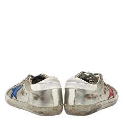 Pre Owned Golden Goose White Patent And Leather Superstar Sneakers Size 35