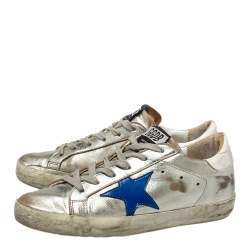 Pre Owned Golden Goose White Patent And Leather Superstar Sneakers Size 35
