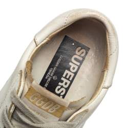 Pre Owned Golden Goose White Leather Superstar Sneakers Size 35