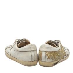 Pre Owned Golden Goose White Leather Superstar Sneakers Size 35