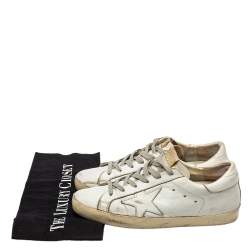 Pre Owned Golden Goose White Leather Superstar Sneakers Size 35