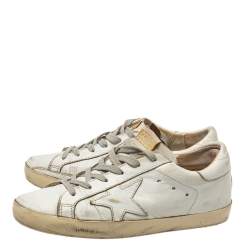 Pre Owned Golden Goose White Leather Superstar Sneakers Size 35