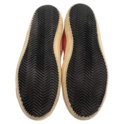 Pre Owned Golden Goose Pink/White Canvas And Suede Superstar Sneakers Size 39