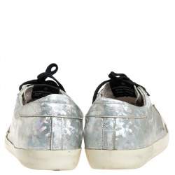 Pre Owned Golden Goose Grey Leather Superstar Lace Up Sneakers Size 40