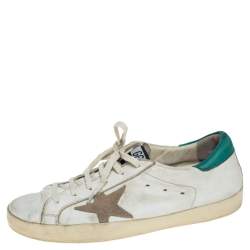 Pre Owned Golden Goose White Leather Lace Up Sneaker Size 40