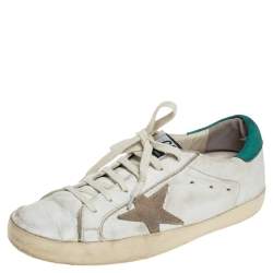 Pre Owned Golden Goose White Leather Lace Up Sneaker Size 40