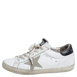 Pre Owned Golden Goose White Leather Superstar Low Top Sneakers Size 37