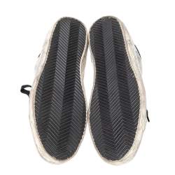 Pre Owned Golden Goose Silver/Black Metallic Leather And Suede Superstar Sneakers Size 40