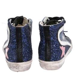 Pre Owned Golden Goose Multicolor Leather And Calf Hair Fancy High Top Sneakers Size 36