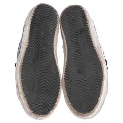 Pre Owned Golden Goose Multicolor Leather And Calf Hair Fancy High Top Sneakers Size 36