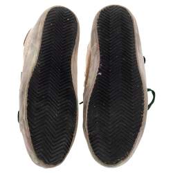 Pre Owned Golden Goose Gold Glitter Superstar Sneakers Size 40