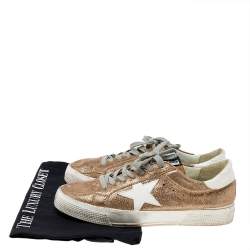 Pre Owned Golden Goose Metallic Gold Glitter May Sneakers Size 38