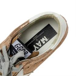 Pre Owned Golden Goose Metallic Gold Glitter May Sneakers Size 38