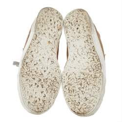 Pre Owned Golden Goose Metallic Gold Glitter May Sneakers Size 38