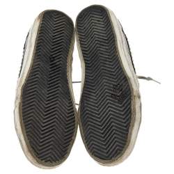 Pre Owned Golden Goose Black Leather Slide  High Top Sneakers Size 38