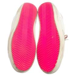 Golden Goose White/Pink Leather Superstar Low Top Sneakers Size 39