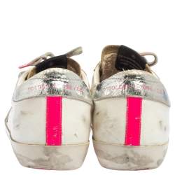 Golden Goose White/Pink Leather Superstar Low Top Sneakers Size 39