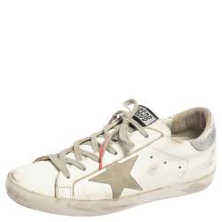 Golden Goose White/Pink Leather Superstar Low Top Sneakers Size 39