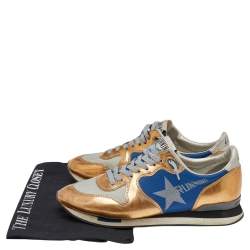 Golden Goose Multicolor Foil Leather And Canvas Running Low Top Sneakers Size 38