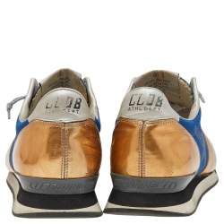 Golden Goose Multicolor Foil Leather And Canvas Running Low Top Sneakers Size 38