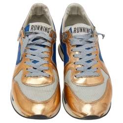 Golden Goose Multicolor Foil Leather And Canvas Running Low Top Sneakers Size 38