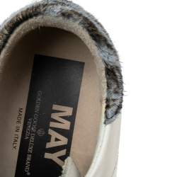 Pre Owned Golden Goose White Leather And Calf Hair Superstar Low-Top Sneakers Size 39