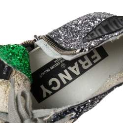 Golden Goose Multicolor Coarse Glitter And Suede High Top Sneakers Size 39