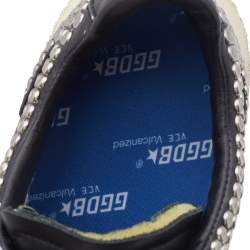 Pre Owned Golden Goose Black Leather Studded Low Top Sneakers Size 38