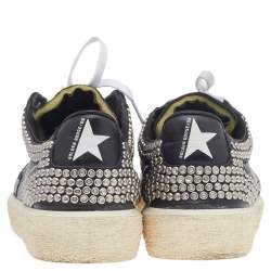 Pre Owned Golden Goose Black Leather Studded Low Top Sneakers Size 38
