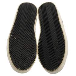 Pre Owned Golden Goose Silver/Grey Glitter And Suede Super Star Low Top Sneakers Size 38