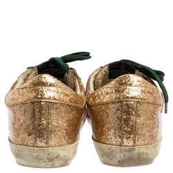 Golden Goose Gold Glitter And PVC Superstar Sneakers Size 38