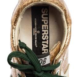 Golden Goose Gold Glitter And PVC Superstar Sneakers Size 38